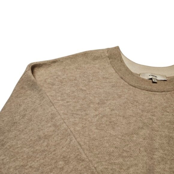 Vince Womens Cashmere Blend Sweater Knit Beige Crewneck Pullover Small S - Picture 2 of 10